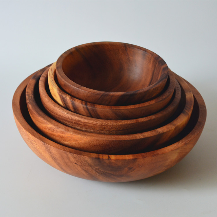 Acacia wood serving bowls
